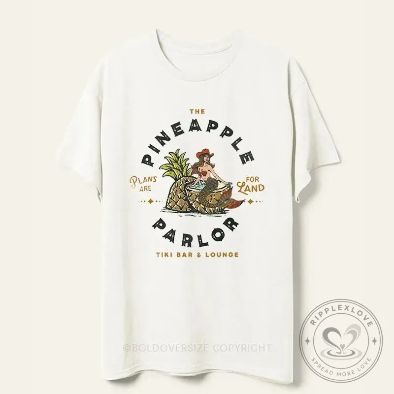 Vintage Pineapple Parlor Mermaid Tiki Bar and Lounge Graphic T-Shirt
