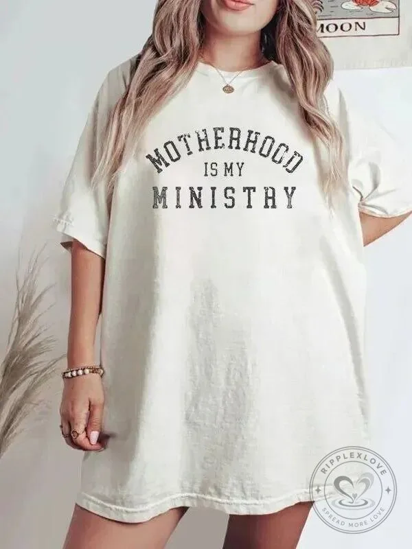 Motherhood Is My Ministry Vintage Style Christian Mom T-Shirt 1 Motherhood Is My Ministry Vintage Style Christian Mom T-Shirt