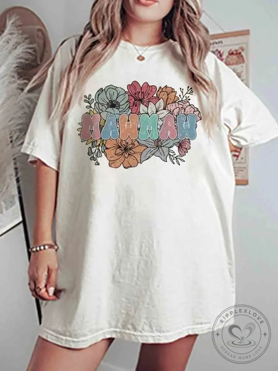 Mawmaw Floral Bouquet Vintage Style Oversized Graphic T-Shirt 2 Mawmaw Floral Bouquet Vintage Style Oversized Graphic T-Shirt