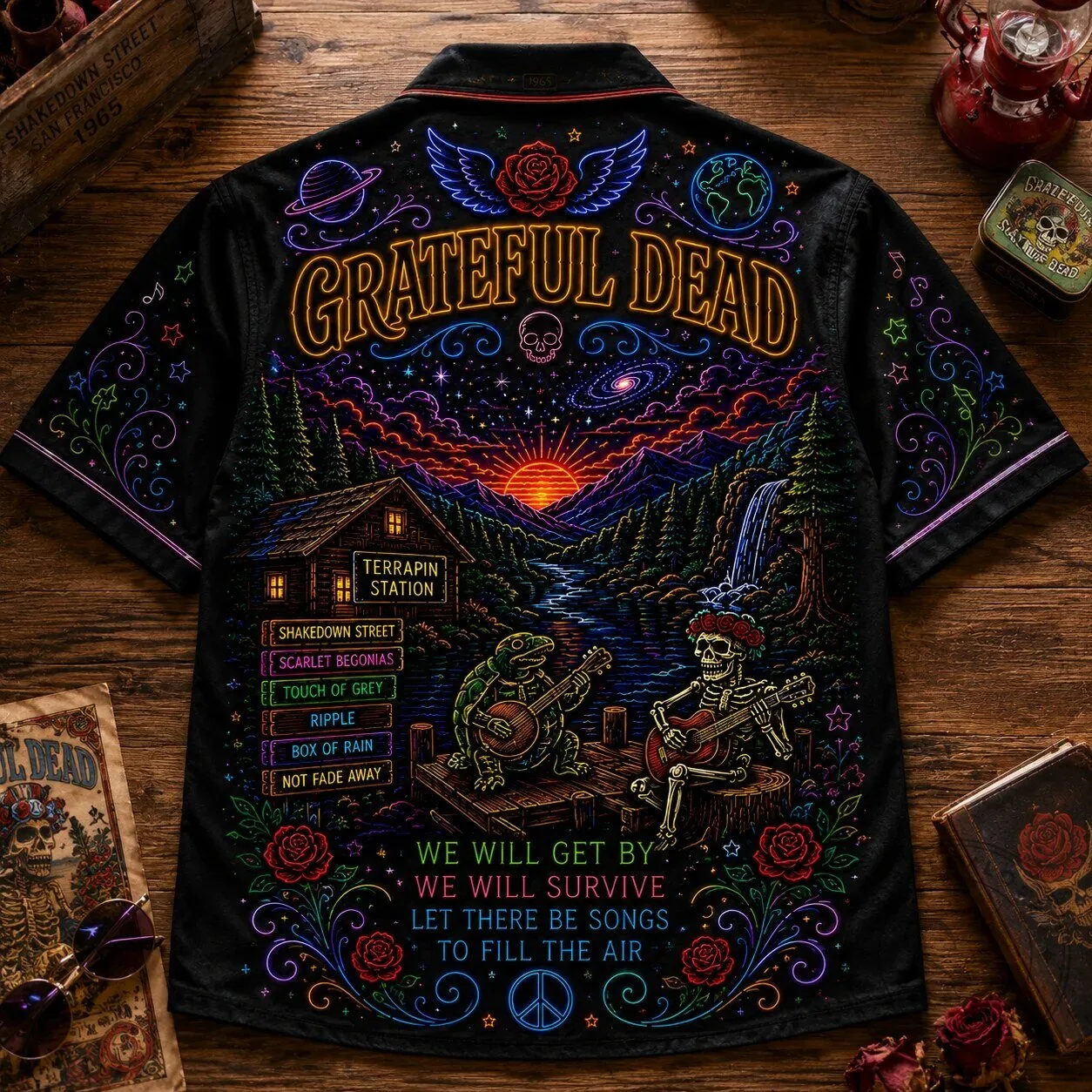 Grateful Dead Neon Light Steal Your Face Haight Ashbury Hawaiian Shirt 5 Grateful Dead Neon Light Steal Your Face Haight Ashbury Hawaiian Shirt
