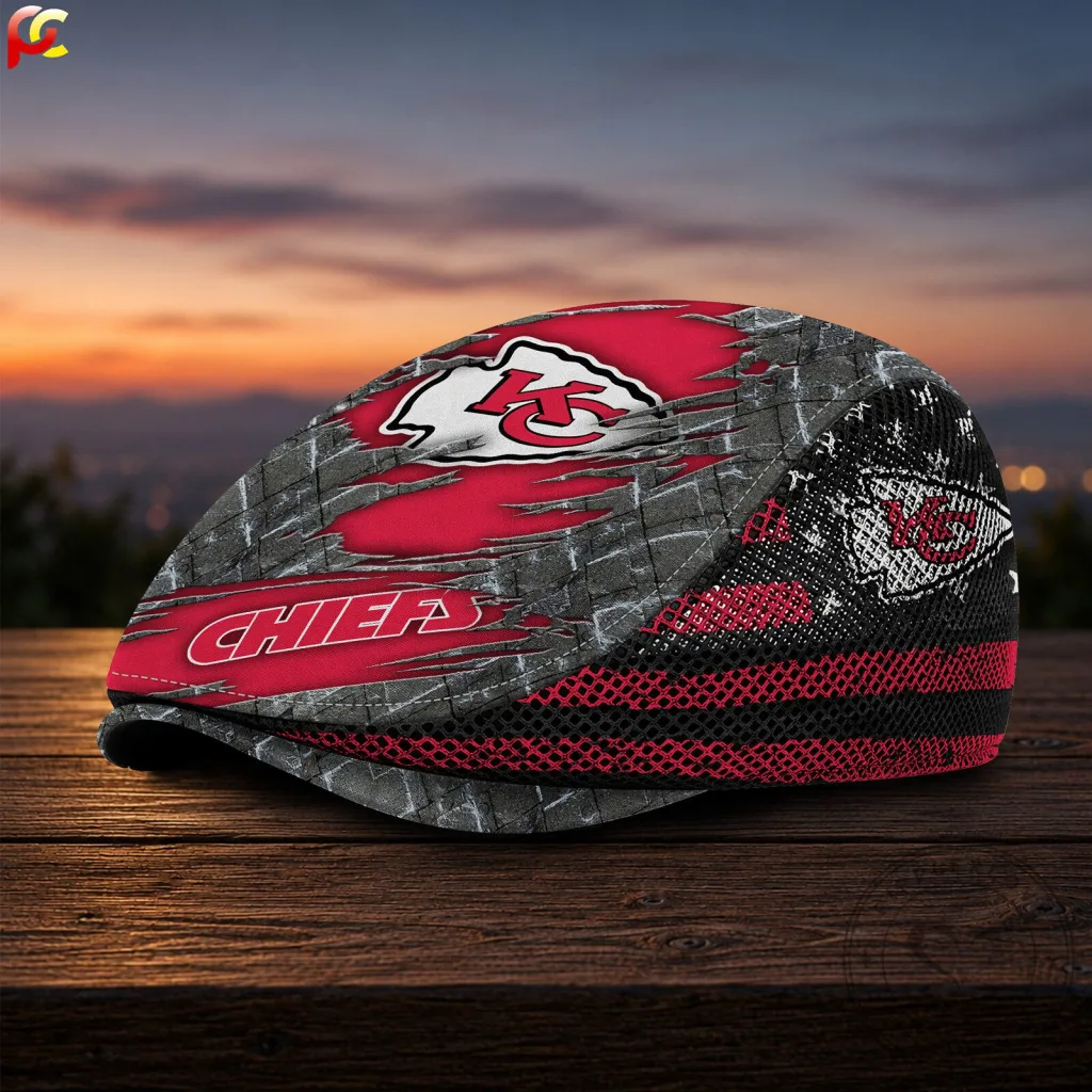 Kansas City Chiefs National Football League Mesh Flat Cap Hat Kansas City Chiefs National Football League Mesh Flat Cap Hat