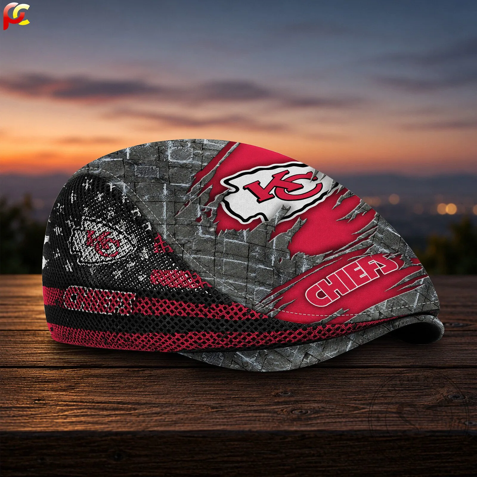 Kansas City Chiefs National Football League Mesh Flat Cap Hat 7 Kansas City Chiefs National Football League Mesh Flat Cap Hat