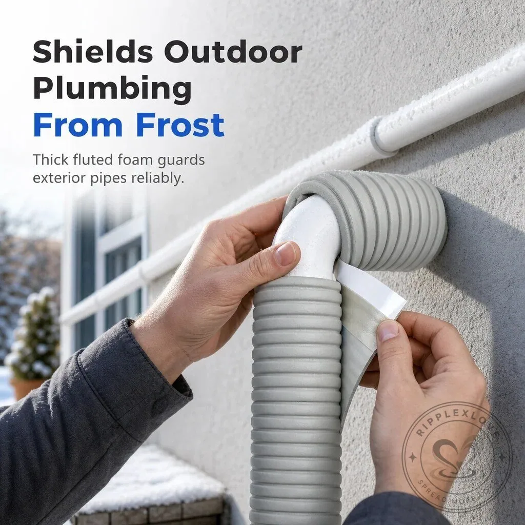 Adhesive Foam Pipe Insulation Wrap for Outdoor Winter Freeze Protection 18 Adhesive Foam Pipe Insulation Wrap for Outdoor Winter Freeze Protection