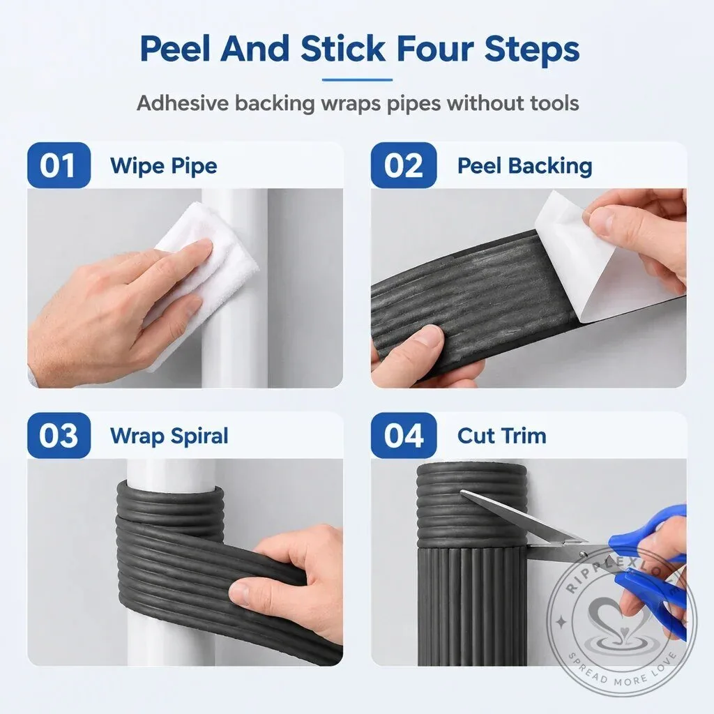 Adhesive Foam Pipe Insulation Wrap for Outdoor Winter Freeze Protection 22 Adhesive Foam Pipe Insulation Wrap for Outdoor Winter Freeze Protection