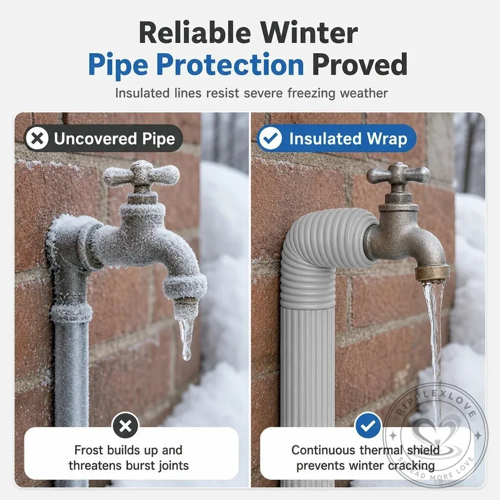 Adhesive Foam Pipe Insulation Wrap for Outdoor Winter Freeze Protection 23 Adhesive Foam Pipe Insulation Wrap for Outdoor Winter Freeze Protection