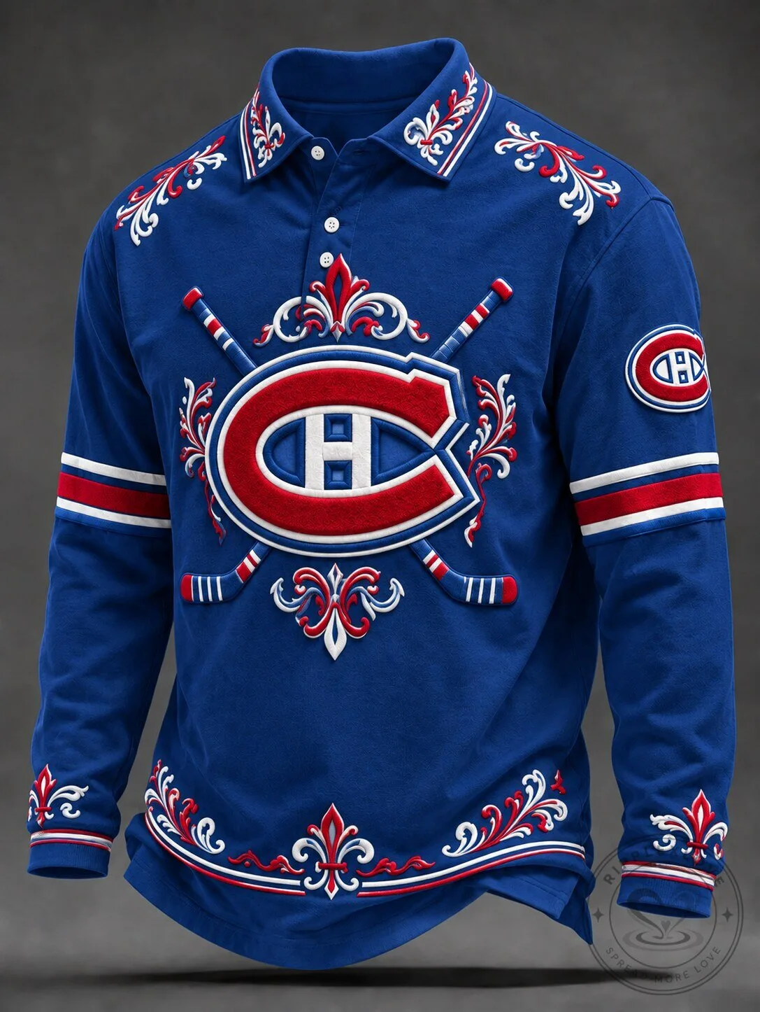 Montreal Canadiens Vintage Ice Hockey Polo Shirt for Men
