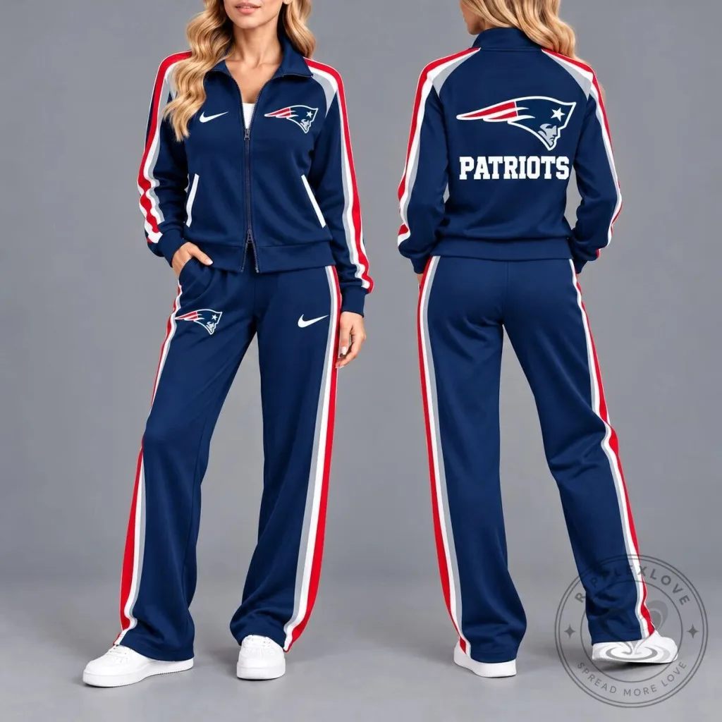 New England Patriots Women's Full-Zip Track Jacket New England Patriots Women's Full-Zip Track Jacket