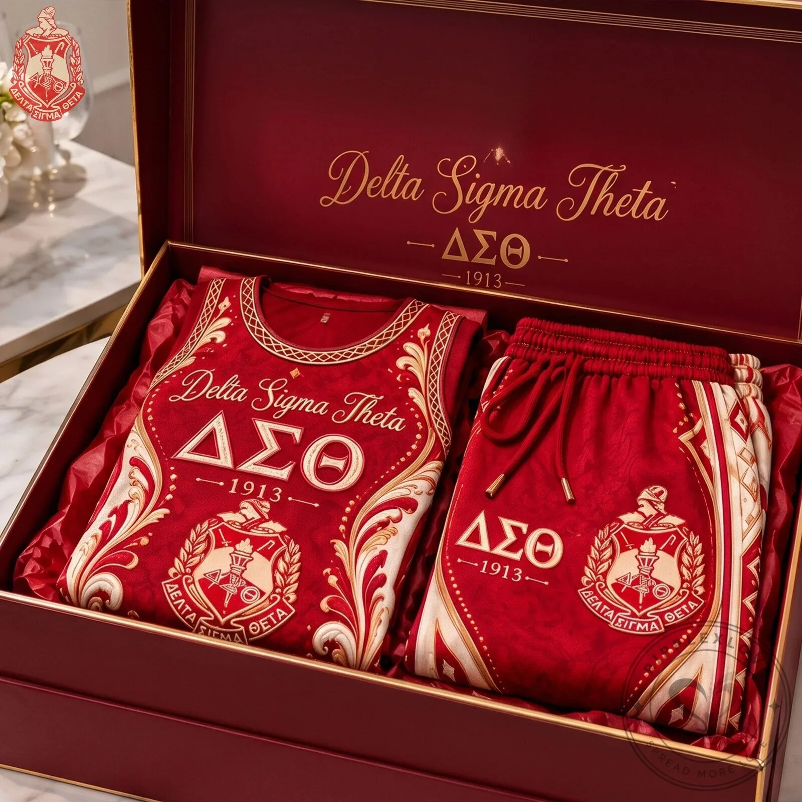 Red and Gold Pants Set with Tank Top for Delta Sigma Theta Sorority 9 Red and Gold Pants Set with Tank Top for Delta Sigma Theta Sorority