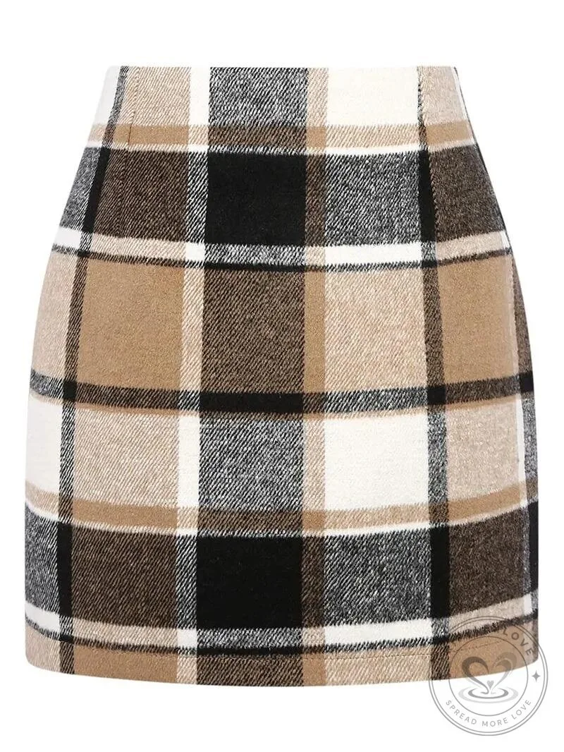 Women's High Waisted Plaid Mini Skirt 7 Women