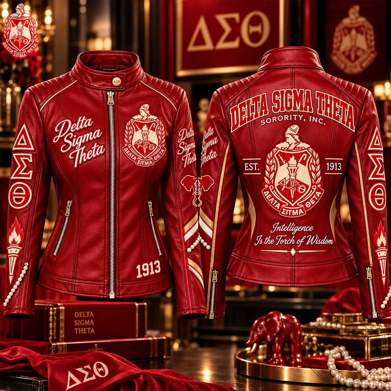 Delta Sigma Theta Sorority Incorporated Red Leather Jacket 8 Delta Sigma Theta Sorority Incorporated Red Leather Jacket